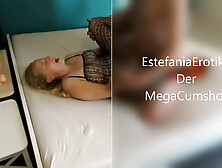 The horny milf with the monstrous bum collects a mega sperm shot from the meaty,  fleshy glans dong.