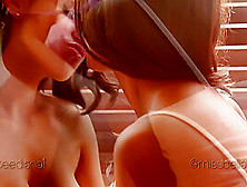 Two Brunette Lesbian Teen Girls Playing