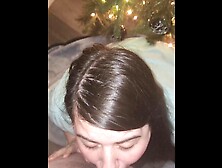 Merry Dickmas! Bored house ex-wife gives fiance sloppy top front of the christmas tree. Real male climax