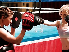 Hardcore lesbian sex on the ring with Ariel X and Mackenzie Moss