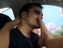 he have to smell stinky feet while driving car