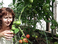 Hairy Country MILF Hera Harding Masturbates with Screaming Orgasm in Greenhouse