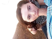 Cutie Eats Cum Outdoors Pov