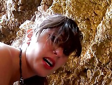 Cute petite Prisca enjoys hardcore outdoor fuck