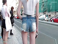 Girl in a sexy shorts