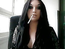 Smoking Brunette