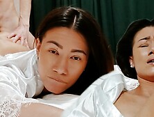 Japanese stepmom is tired and asks you to help her relax