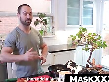 MaskXXX. com - Big cocked hunk's post-cooking wanking session is a real treat