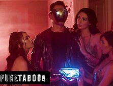 PURE TABOO Dude Has Lustful Dream With Wifey's Stepsisters Alex Coal,  Maya Woulfe,  & Charlotte Sins