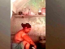 Aunty Bathing And Dress Washing