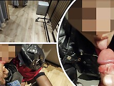 Hot teacher in public in the dressing room of the store and helps me to cum - MissCreamy