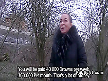 Beautiful ass brunette banged in public