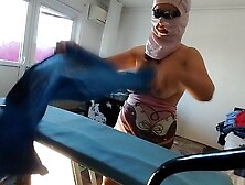 Amateur wife doing housework naked. Sexy mom takes a shower.