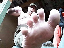 Super Exhib Toes And My Fat Body And Jerk Off At The Outdoor Cab