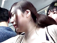 Married babe Miina Wakatsuki gets pressed against me,  and I can't resist