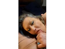 Blue hair mother I'd like to fuck swallows my cum