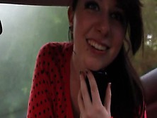 A brunette masturbates and then she gets a dick deep inside her