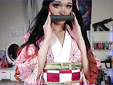 Nezuko the tentacle cum slut gets cream pie