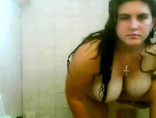 Fat BBW ex Girlfriend showering and shaving her Pussy