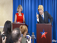 Political campaign leads the blonde mature to fuck like crazy