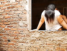 Perverted stepfather fucks his stepdaughter' s ass while his wife does the laundry