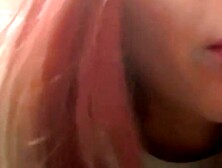 Pink pussy cums in the morning while brushing her teeth, what is she doing?