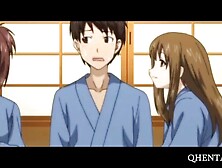 Hentai onsen fucked in a threesome