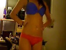 Cute girl stripping for her Boyfriend
