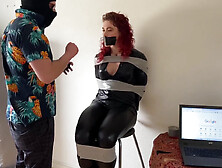 Cat Burglar Get Caught,  Bound And Gagged