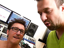 German MILF Conny Dachs pegs and rims Titus Steel's asshole in radio studio anal fuck