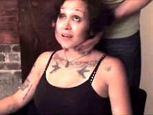 Mature milf with tattoos pays weirdo with armpit fetish
