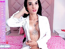 Glamorous college cutie with a gym body shows her bazookas,  then her butt and snatch on all fours