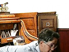 Brunette gets her pussy eaten by her lesbian girlfriend before big dildo fucking