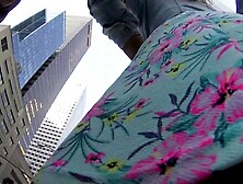 Upskirt Flower Dress Sexy