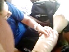 touch tits bus milf woman