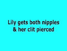 Painful Play Piercings On Clit Nipples - Needles BDSM Pussy Pain