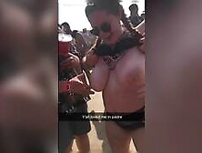 Slut Amanda Flashes Huge Tits Beach