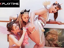 LATEXPLAYTIME Slutty Anal Lezzie Strapon Play - Tommy King,  Sheena Shaw,  Aiden Starr