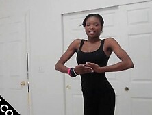 Choco ballerina flashing tits and pussy