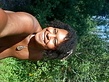 PRIMAL BLACK BBW HAS FUN & PLAYS IN NATURE NUDE