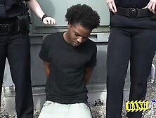 A black guy is arrested because he was spying on a woman