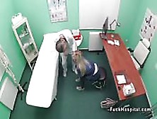 Big Ass Blonde Rides Doctor In Cowgirl