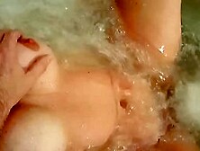 Wife orgasms from jacuzzi jet and nipple play