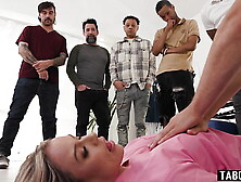 MILF nurse in an extreme double cunt fuck gang-bang at work