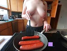 Big-Titted Housekeeper Handles 3 Sausages In Bdsm Parody Video