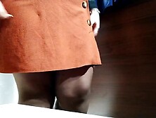 Curvy aged woman - movie scene from a shopping mall fitting room