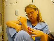 Real Nurse Sucks Toes In Hospital Closet