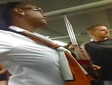 Hawt gal on the public bus teasing me with her hot round butt