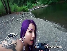 Fucking Girlfriend In The Nature Next To A River