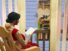 Hindi Version - Busty Landlord and Lakshmi Aunty cannot resist the young boy - WickedWhims